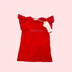 《sale》10Y【新品・タグ付】モナリザ フリル袖Tシャツ（赤）のサムネイル