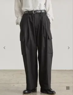 nicholson&nicholson コットンツイルワイドカーゴパンツ