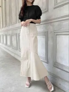 GRL◎タグ付き　アシンメトリーツイルマーメイドスカート [fo1514]