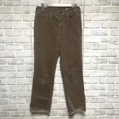 INED イネド　レディース コーデュロイ パンツ フリンジ仕上げ