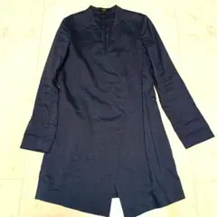 theory セオリー リネン混 ノーカラー ロングジャケット 0