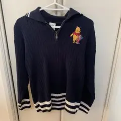 Disney くまのプーさん ニット ネイビー
