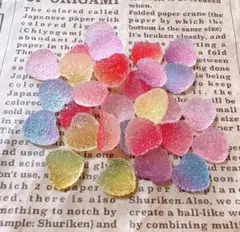 ミニざらめ30個 [ハート]　　デコパーツ　プラパーツ　ミニパーツ