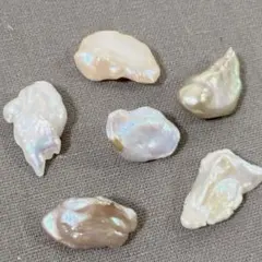 xk535/SALE！淡水パール◇艶あり高級ケシ形　6枚