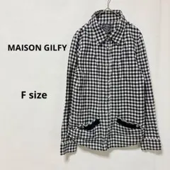 MAISON GILFY ギンガムチェックコットンシャツ　F ブラック　長袖