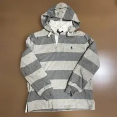 polo フード付きラガーシャツ