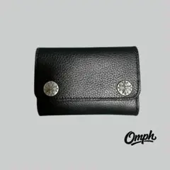 【Omph】レザーウォレット レザーウォレット コンチョ付き 本革 コンパクト財布 ウォレット