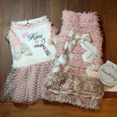 GEMELLIDogピンク色のワンピース　2号サイズ　2枚セット