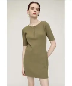 SLY CUT RIB HENRY NECK ショートワンピース ワンピース