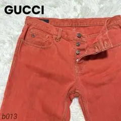 グッチ デニムパンツ スキニー オレンジ 46 高級感 美シルエット 