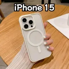 iPhone15 ケース MagSafe対応 クリア ホワイト 新品未使用