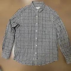 nano・universe フレンチリネン チェックシャツ