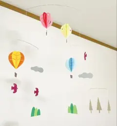春のモビール ❤︎気球のある風景❤︎ 北欧 ハンドメイド インテリア メリー