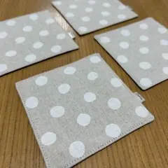 ハンドメイド　コースター　ドット⑥ ４枚セットのサムネイル