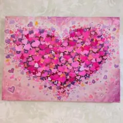 ポップアート、ピンクアート、ハート、絵画、原画、インテリア、現代