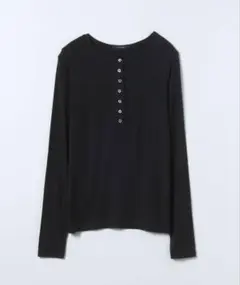 お値下 完売 新品JEANASIS シルキータッチヘンリーLS TEE ブラック