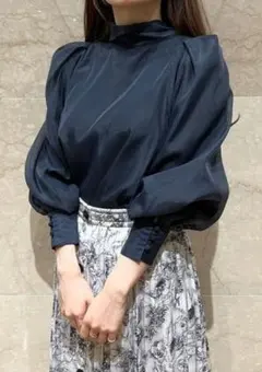 極美品/24ss✨スナイデル リボン袖オーガンシースルーブラウス バック 