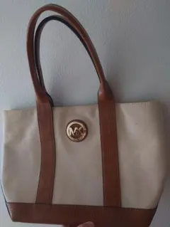 【美品】マイケルコース ハンドバック キャンバス×革