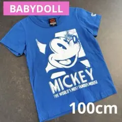 BABYDOLL Tシャツ 100cm ミッキー ディズニー 青 保育園着