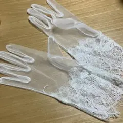 ホワイトレースウェディンググローブ