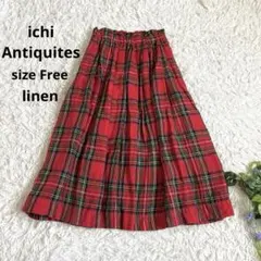 2026年最新】ICHI Antiquites 柄：チェック レディース ロング フレア