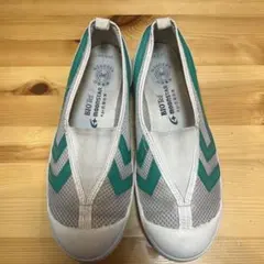 ムーンスター上履き＊24.5cm グリーン/ホワイト