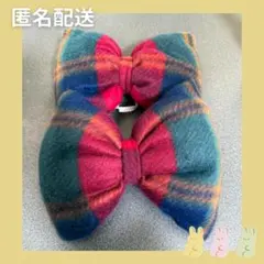 【中型犬】シックチェック柄 大きめ 2個セット 犬用 リボン チョーカー