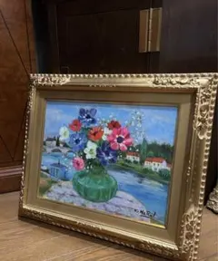◇油彩画 紺綬褒章画家【有賀潤】『ばら』 F8号◇ - メルカリ