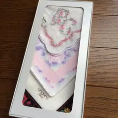 PIERRE CALDIN他 ハンカチ 3枚セット 刺繍 花柄プリント