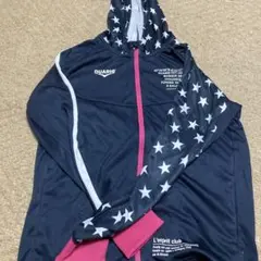 DUARIG フード付きジャージ 星柄 ネイビー/ピンク