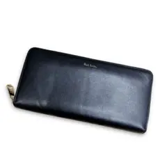 Paul Smith 長財布 ラウンドジップ マルチストライプ レザー ブラック