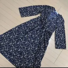 バックナンバー　前開き　花柄　ロングワンピース