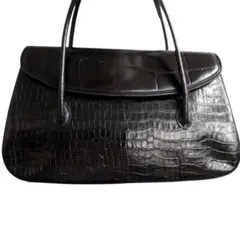 【超美品】GIVENCHY ジバンシィ ハンドバッグ 型押しレザー 本革 黒