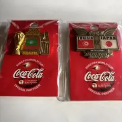 コカコーラ2002 FIFAワールドカップ新品未使用　ブラジル　チュニジア　ピン