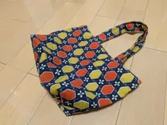 《幾何学模様の布製エコバッグ》ハンドメイド　和装にも