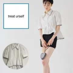 treat urself peplum mannish blouse ホワイトのサムネイル