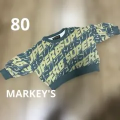 MARKEY'S グリーン 総柄 トレーナー 80