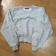 最終値下げ　新品　クロップドスウェット　パールスウェット