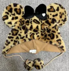 ディズニー、ヒョウ柄、ファンキャップ、ミニー