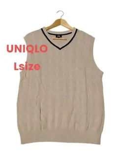 UNIQLO ユニクロ Vネック ベスト ベージュ L