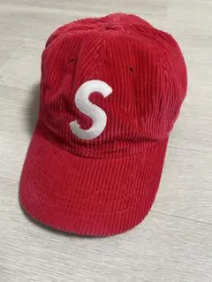 SUPREME 赤 コーデュロイ キャップ