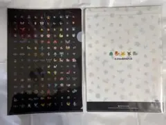 ポケモン クリアファイル ドット 2枚セット 白黒 赤緑