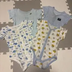 み*ぃ様 西松屋 ベビー肌着4点セット 水色 くじら たこ サメ ねずみ チーズ