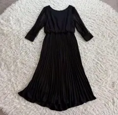 【美品】フォーマル ブラック 長袖ワンピース ロング　入学式　結婚式　Mサイズ