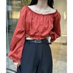 定価8250円　新品タグ付　【mystic】フリルショートブラウス