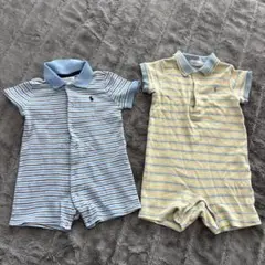 Ralph Lauren ストライプロンパース 2点セット