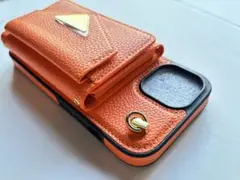 iPhone 15 ショルダーケース ・オレンジ