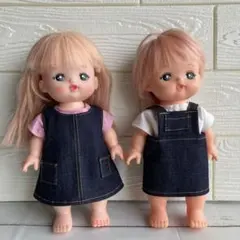 【6】メルちゃんサイズ 服 デニムスカート 4点セット ハンドメイド