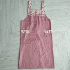 ピンク花柄エプロン