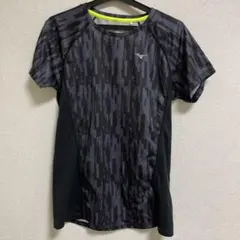 新品　ミズノ スポーツウェア Tシャツ 黒 柄物 レディース M